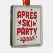 Apres ski party skiing holiday red retro aesthetic ornament aus metall (Rechts)