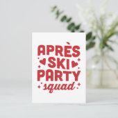 Apres ski party squad holiday red aesthetic einladungspostkarte (Stehend Vorderseite)