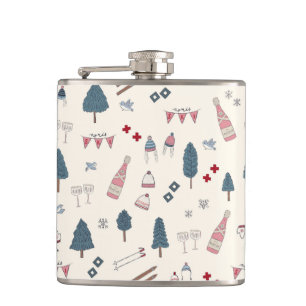 Apres Ski Pink Champagne Geschenk für Bridesmaier Flachmann