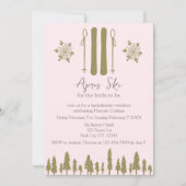 Apres Ski Pink Junggeselinnen-Abschied Weekend Einladung (Vorderseite)