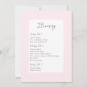 Apres Ski Pink Junggeselinnen-Abschied Weekend Einladung (Rückseite)