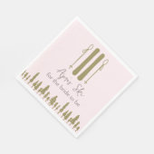 Apres Ski Pink Winter Brautparty Serviette (Ecke)