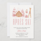 Apres Ski Pink Winter Nesting Baby Dusche Einladung (Vorderseite)