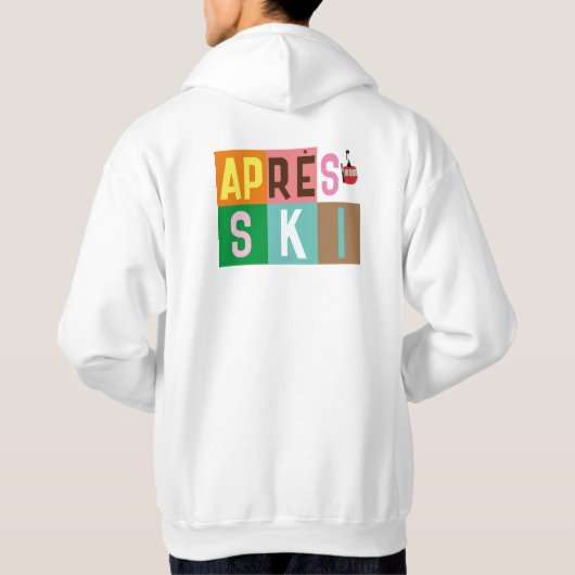 Après-ski Retro Ski Skifahrer - Farbblock Hoodie (Rückseite)
