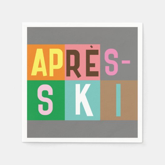 Après-ski Retro-Skier-Farbblock Serviette (Vorderseite)