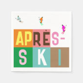 Après-ski Retro Skiers - Farbblock Serviette (Vorderseite)