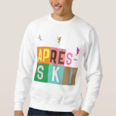 Après-ski Retro Skiers - Farbblock Sweatshirt (Vorderseite)