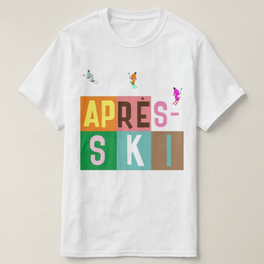Après-ski Retro Skiers - Farbblock T-Shirt (Design vorne)