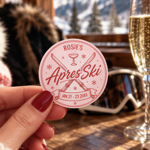 Apres Ski Rosa Junggesellinnenparty Klein Runder Aufkleber