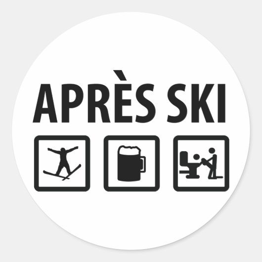 Apres Ski Runder Aufkleber (Vorderseite)