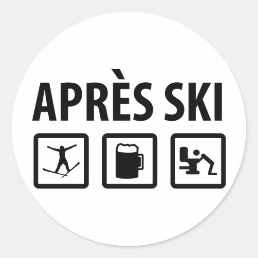 Apres Ski Runder Aufkleber (Vorderseite)