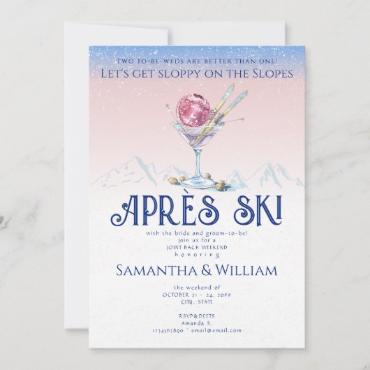 Après Ski Ski Sloppy Slopes Joint Bach Weekend Einladung (Vorderseite)
