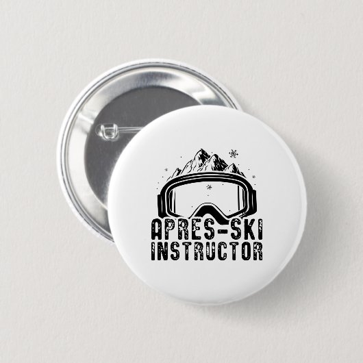 Apres-Ski | Skifahrer Skiberge Geschenk Button (Vorne & Hinten)