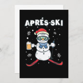 Apres Ski Snowman Skifahren Schnee Wintersportgesc Einladung (Vorne/Hinten)