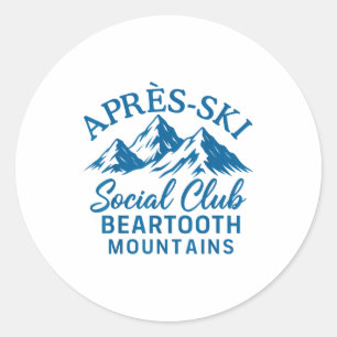 Après-Ski-Social-Club Beartooth Mountains  Runder Aufkleber