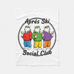Après-Ski-Socialclub lustiger Skifahrer Ski Eisbär Fleecedecke