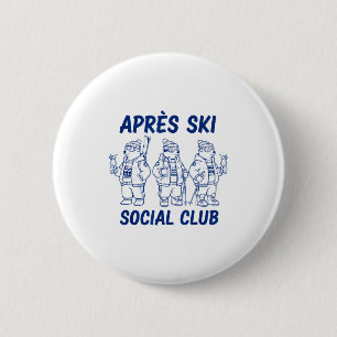 Après-Ski-Socialclub lustiges Skifahren Ski Eisbär Button