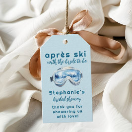 Apres Ski Sportliche Winter-Wasserfarben-Hochzeits Geschenkanhänger