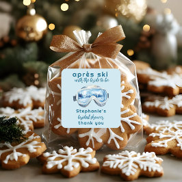 Après-Ski Sportliche Winter-Wasserfarben-Hochzeits Quadratischer Aufkleber