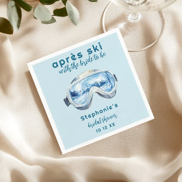 Après-Ski Sportliche Winter-Wasserfarben-Hochzeits Serviette