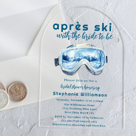Apres Ski Sporty Winter Watercolor Bridal Shower Acryleinladungen