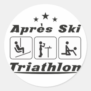Apres Ski Triathlon Runder Aufkleber
