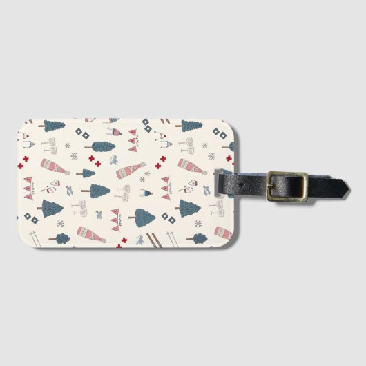 Apres Ski Weekend Geschenk für ihren rosa Champagn Gepäckanhänger (Vorderseite (Horizontal))