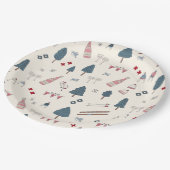 Apres Ski Weekend Party Rosa Champagner Pappteller (Schrägansicht)