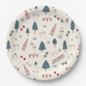 Apres Ski Weekend Party Rosa Champagner Pappteller (Vorderseite)