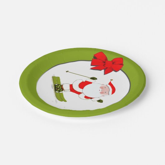 Apres Ski Weihnachtsfeier Pappteller (Schrägansicht)