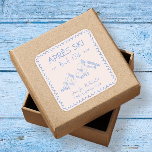 Apres Ski Winter Bach Club Quadratischer Aufkleber