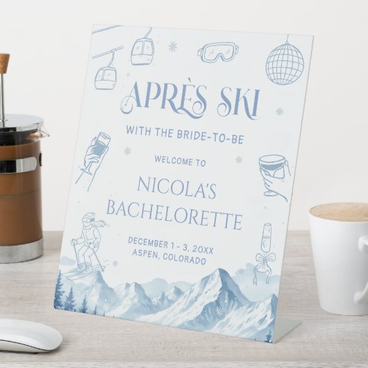 Apres Ski Winter Bachelorette Party Sockelschild (In Situ)