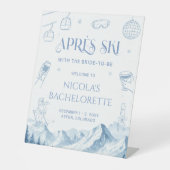 Apres Ski Winter Bachelorette Party Sockelschild (Vorderseite)