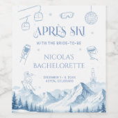Apres Ski Winter Bachelorette Party Weinetikett (Einzelnes Label)