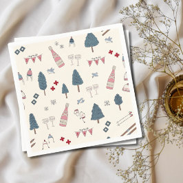 Apres Ski Winter Partys Champagner Rosa Napkins Serviette