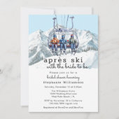 Apres Ski Winter Skilift Brautparty Einladung (Vorderseite)