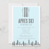 Apres Ski Winter Thema Blue Baby Dusche Einladung (Vorderseite)