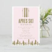 Apres Ski Winter Thema Kinderdusche Einladung (Stehend Vorderseite)
