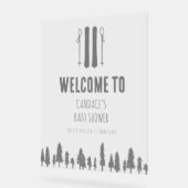 Apres Ski Winter Thema Silver Baby Dusche Willkomm Acrylschild (Winkel)