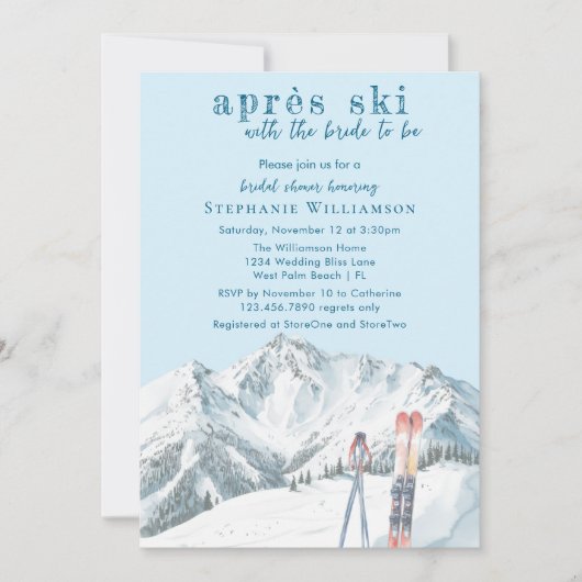 Apres Ski Winterbergsee Brautparty Einladung (Vorderseite)