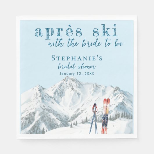 Apres Ski Winterbergsee Brautparty Serviette (Vorderseite)