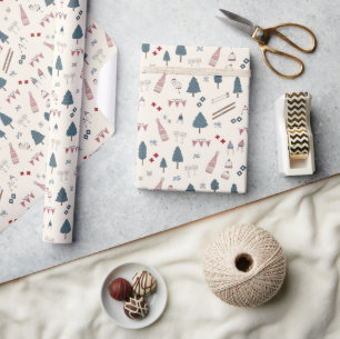 Apres Ski Wrapping Paper Wintergeschenk für ihr Pa Geschenkpapier