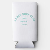 Après Surf Club Türkis Surfer Soziales Wappen Selters Dosenkühler (Rückseite)