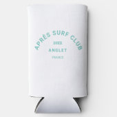 Après Surf Club Türkis Surfer Soziales Wappen Selters Dosenkühler (Vorderseite)