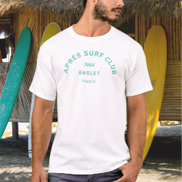 Après Surf Club Türkis Surfer Soziales Wappen T-Shirt