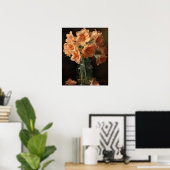 Apricot Amaryllis Blume Art Print Poster (Heimbüro)