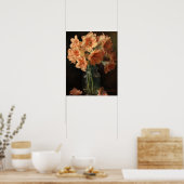 Apricot Amaryllis Blume Art Print Poster (Küche)