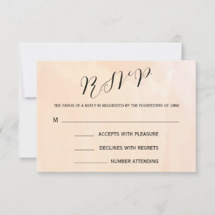 Apricot-Aquarell-Hochzeitsantwortkarte für RSVP Karte