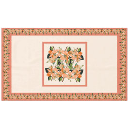 Apricot Azalea auf Creme 60" x 104" Tablette Tischdecke