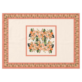 Apricot Azalea auf Creme 60" x 84" Tablette Tischdecke